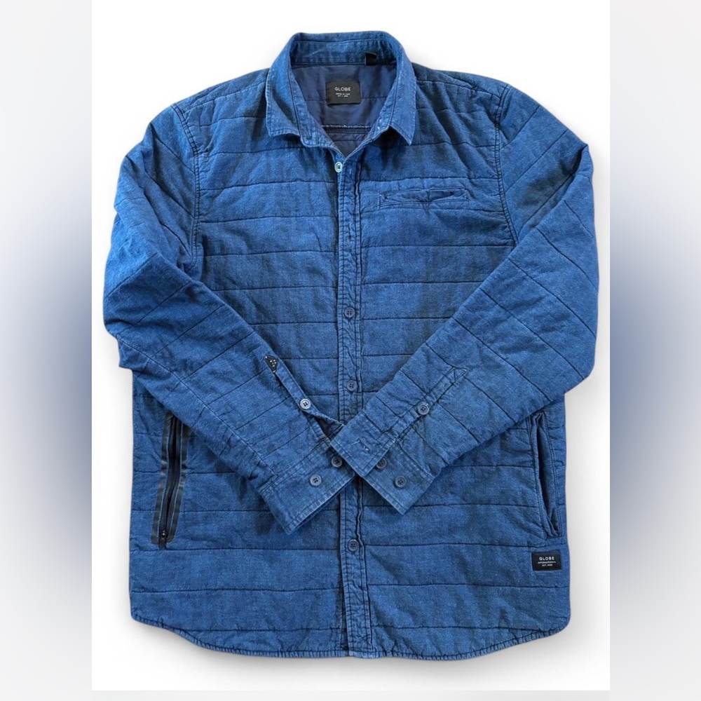Vtg Globe Men's Blue Quilted Jacket